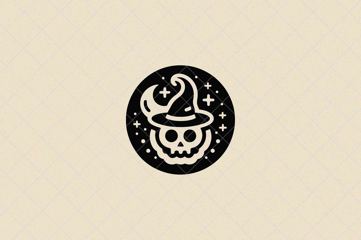 Skull Witch Emblem, a Seasonal Illustration by Vectorium Studio (Photo 1 of 3)