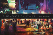 9 cityscape digital paintings bundle, a Person Illustration by Grandfailure (Thumbnail 1 of 10)