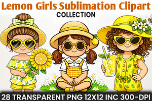 Lemon Girls Sublimation Clipart Bund, an Illustration by RobertsArt
