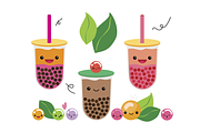Boba Bubble Tea Vector Set, a Food Illustration by Spark Design (Thumbnail 3 of 3)