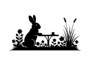 Garden Bunny Silhouette Bundle, an Illustration by jahid234 (Thumbnail 10 of 48)