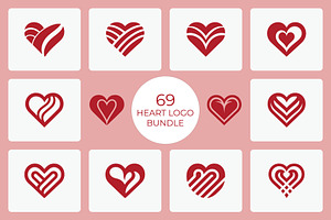 Creative Abstract Heart Logo Bundle, a Branding & Logo Template by Vectorium Studio