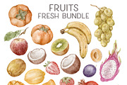 Fruits clipart png watercolor, a Food Illustration by TheCuteShop (Thumbnail 3 of 11)