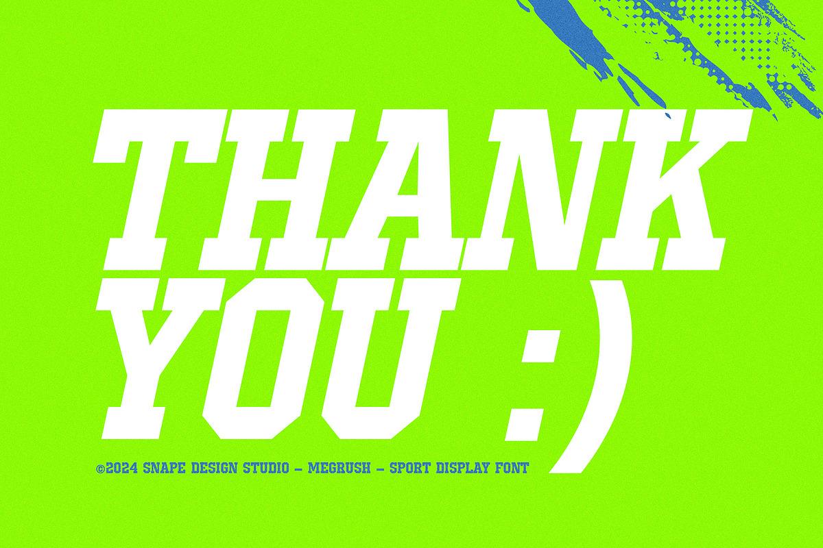 Megrush - Sport Display Font, a Serif Font by Snape Design Studio (Photo 12 of 12)