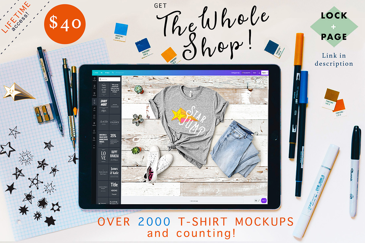 Gildan 5000 Mockup TShirt Bundle, a Shirt Mockup by lock and page (Photo 22 of 22)