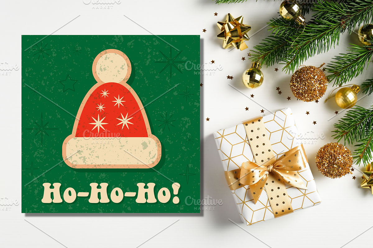 Retro Christmas Greeting Cards, a Decorative Illustration by Art's and patterns (Photo 13 of 19)