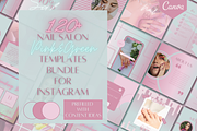 Nail Instagram Template Green & Pink, a Social Media Template by Faytemplates (Thumbnail 1 of 10)