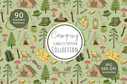 90 Camping Seamless Pattern Set, a Decorative Illustration by Mari_Caliart (Thumbnail 1 of 14)