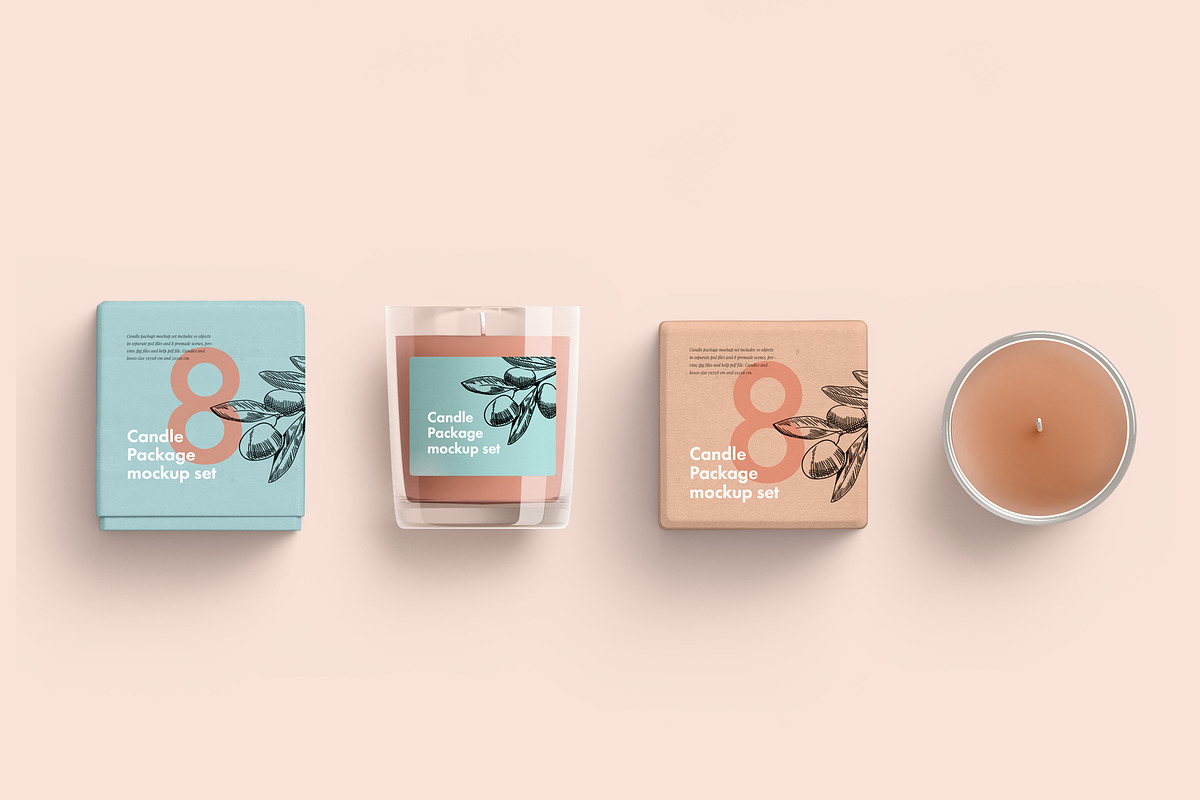Candle glass and box packaging, a Household Mockup by GraphicWave (Photo 5 of 7)