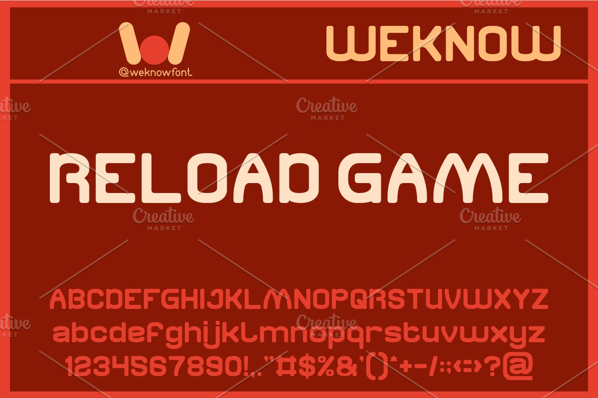 Reload Game font, a Sans Serif Font by weknow (Photo 1 of 8)