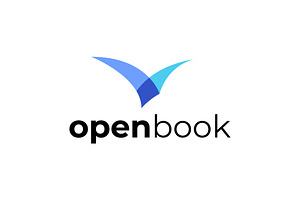 Education book logo, bookstore icon