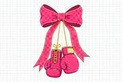 Coquette Boxing Gloves Pink Png, an Illustration by Craft Nest (Thumbnail 1 of 6)