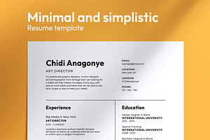 Minimal And Simple Resume Template