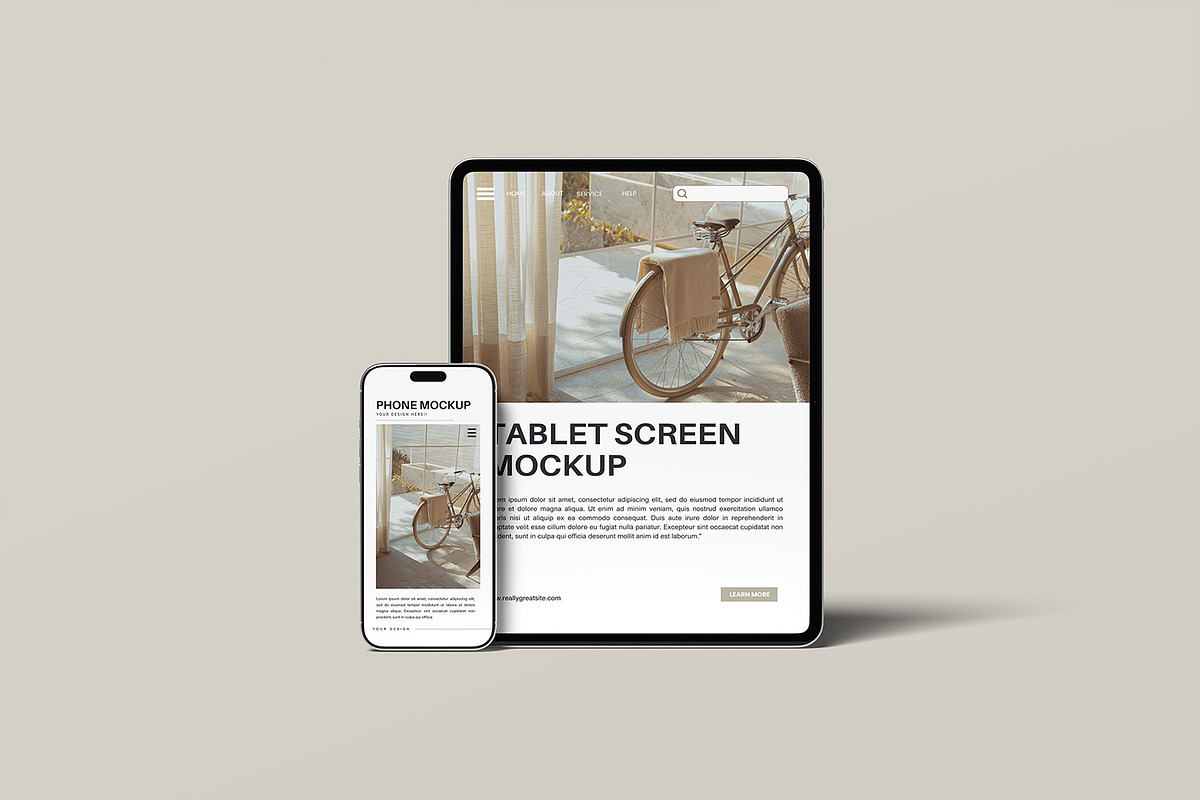 Tablet and Smartphone Mockup, a Device Mockup by ZifaraDesign (Photo 3 of 5)