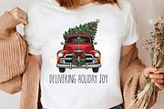 Delivering Holiday Joy Red Truck PNG, a Seasonal Illustration by CrexoraLab (Thumbnail 3 of 4)