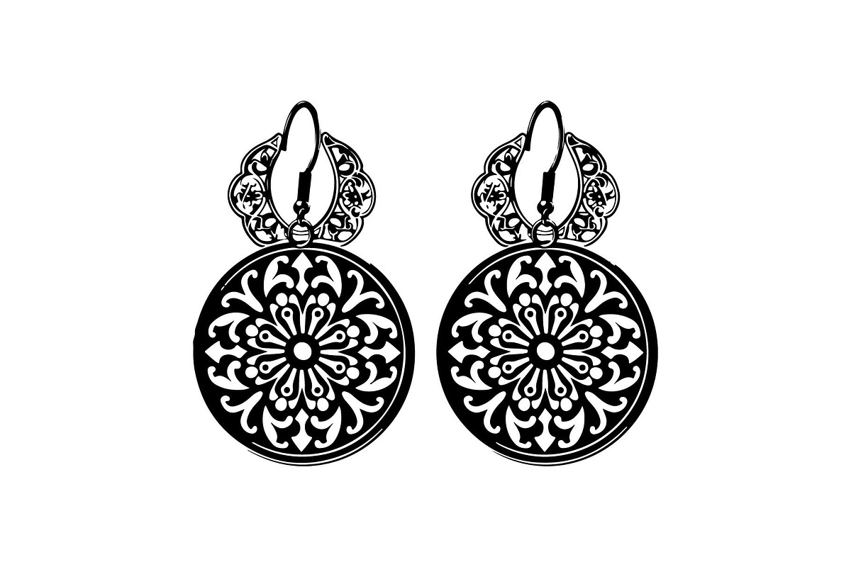 Round Filigree Earrings SVG Set, a Graphic by Creativeshirt (Photo 12 of 13)