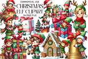 Christmas Elf Watercolor Clipart, an Illustration by Daily.Designs (Thumbnail 1 of 5)