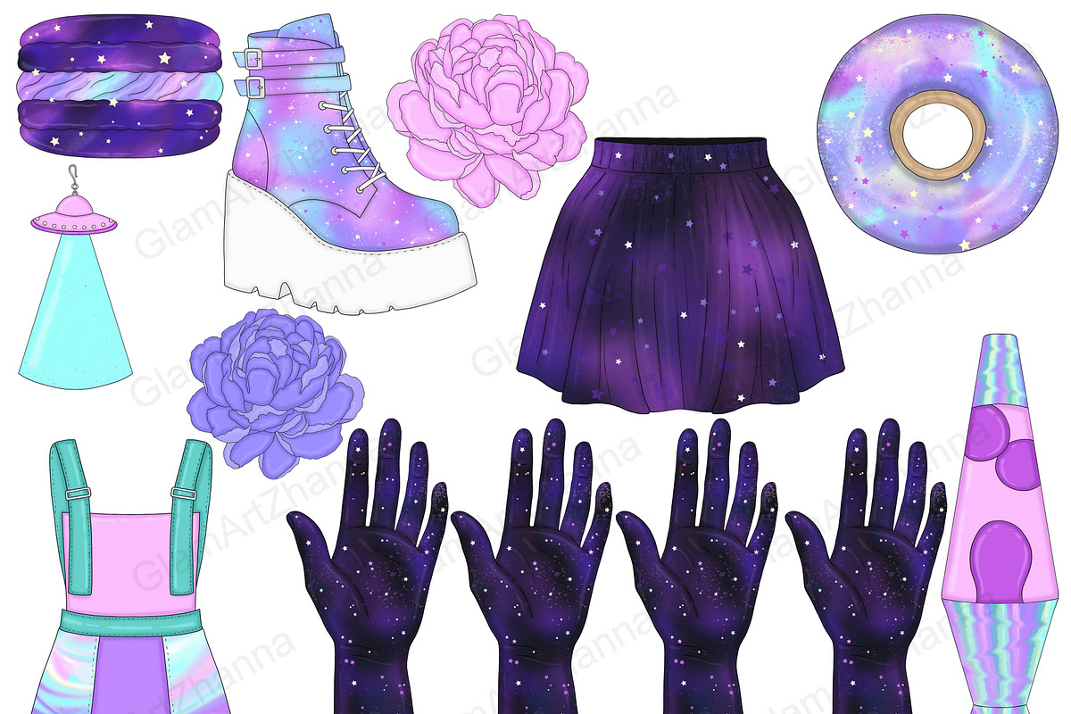 Galaxy Clipart, an Object Illustration by GlamArtZhanna (Photo 3 of 8)