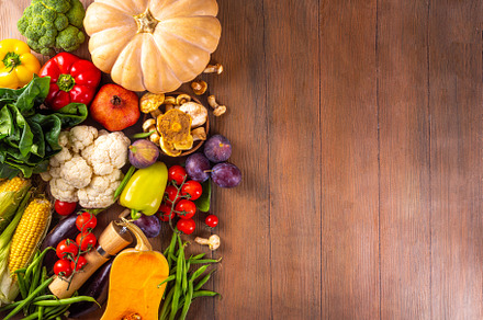 Autumn vegetable cooking dinner background, a Food & Drink Photo by Rimma