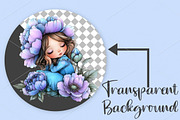 Whimsical Spring Girl Clipart, a Seasonal Illustration by Canvas Craft (Thumbnail 2 of 7)