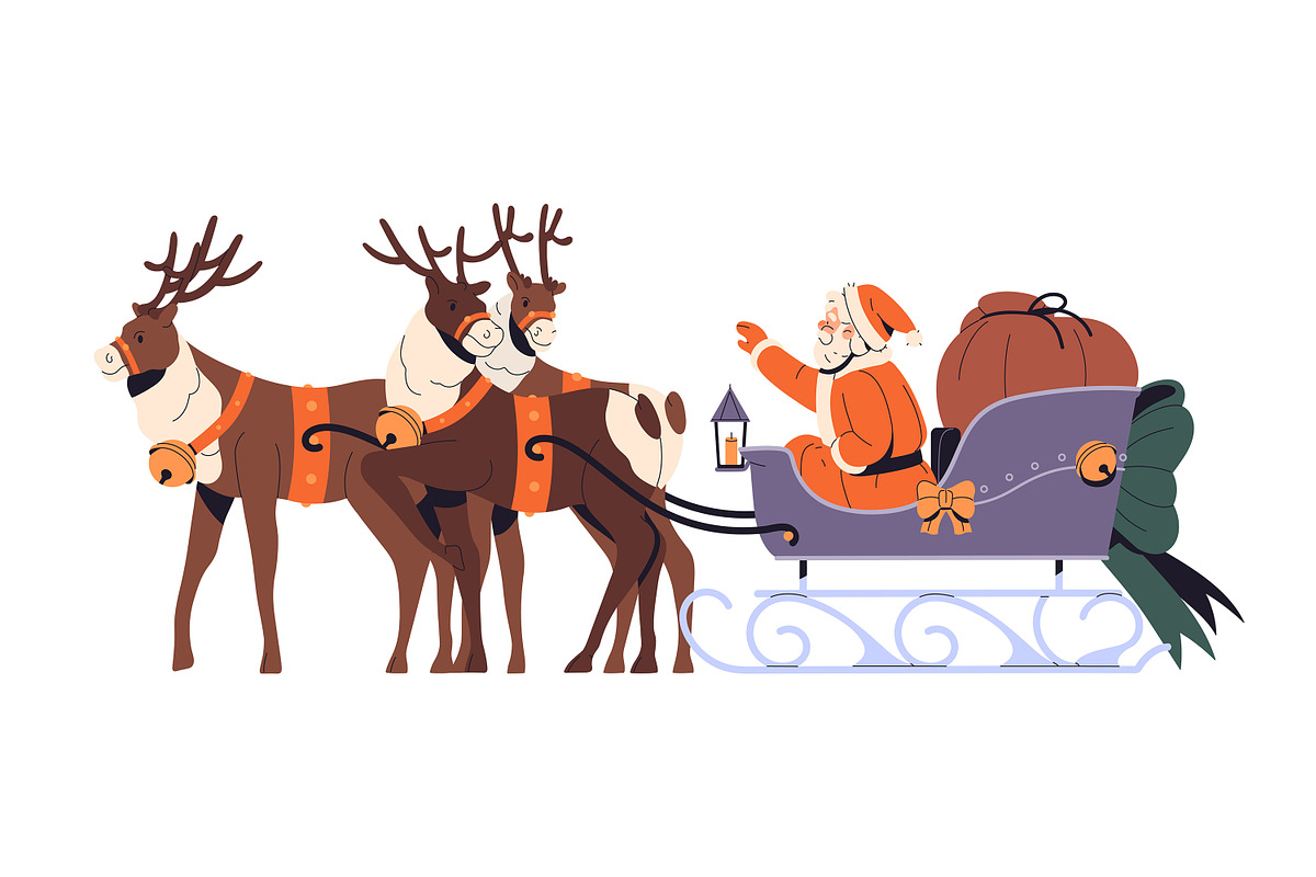Santa Claus set + Christmas cards, a Seasonal Illustration by PaperTrident (Photo 4 of 12)