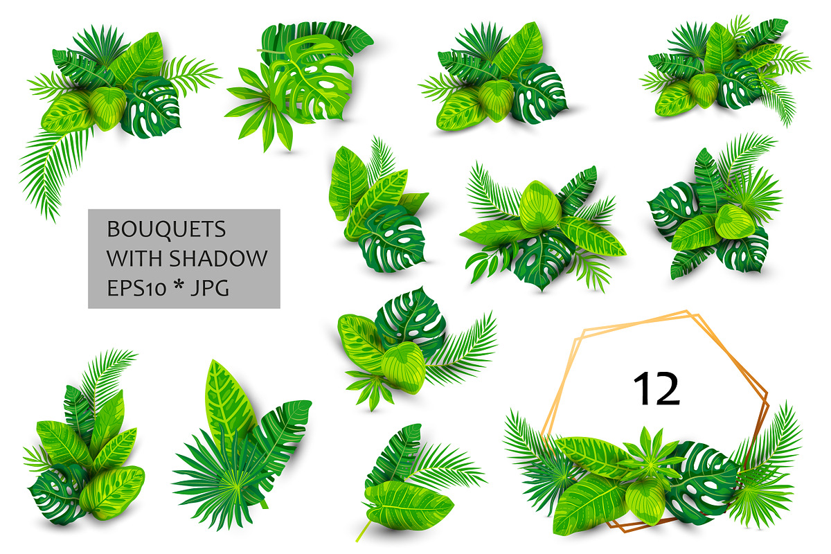 Vector tropical leaves, an Object Graphic by VaraNa Art (Photo 4 of 13)