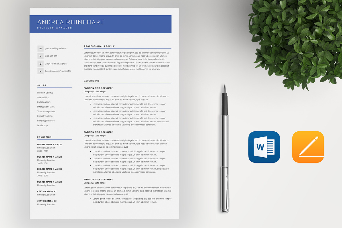 Clean Resume Template / 4 pages, a Resume Template by SalientResume (Photo 2 of 5)