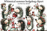 Whimsical summer hedgehog clipart, an Illustration by Designworld (Thumbnail 1 of 4)