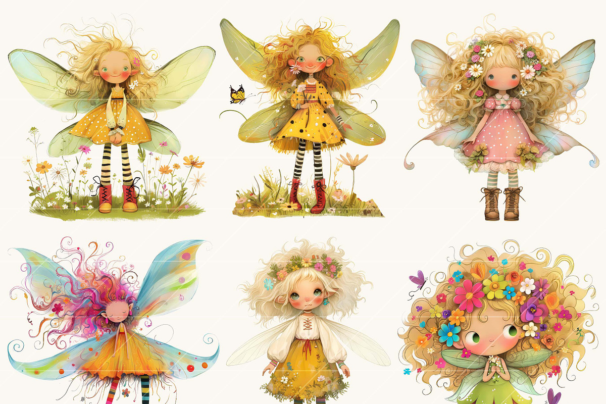 Watercolor Flower Fairy Girl Clipart, a Person Illustration by Design Scotch (Photo 2 of 7)