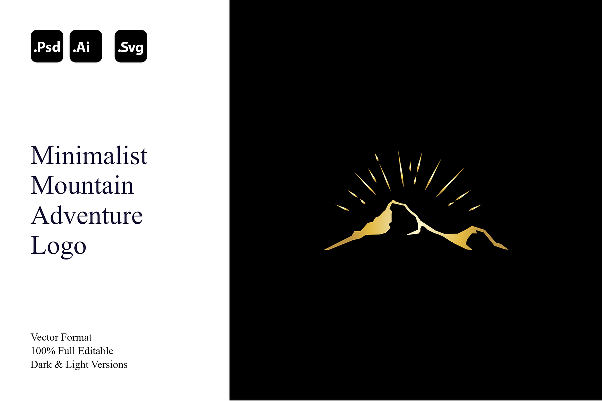 Minimalist Mountain Adventure Logo, a Branding & Logo Template by Luxury Logos (Photo 1 of 4)