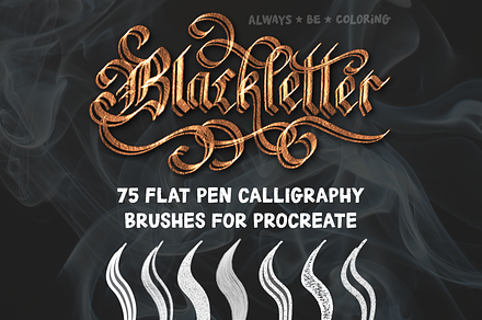 Procreate Blackletter Calligraphy, a Brush Add-On by AlwaysBeColoring