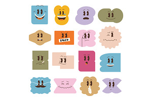 Vintage Retro Cute Emoji Sticker