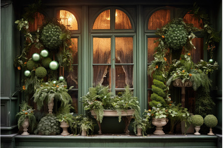 Illuminating Decorated window, a Holiday Photo by Ylivdesign