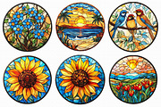 Round Stained Glass Collection, an Illustration by Libby Wishes (Thumbnail 3 of 4)