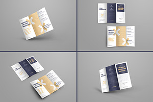 Mockups Leafleat DL Trifold Brochure