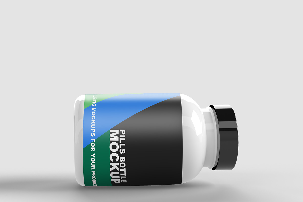White Pills Bottle Mockup Set, a Cups & Container Mockup by DigiArt (Photo 5 of 10)