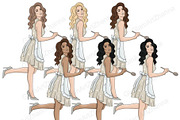Giving Thanks Girls Clipart, a Person Illustration by GlamArtZhanna (Thumbnail 2 of 4)