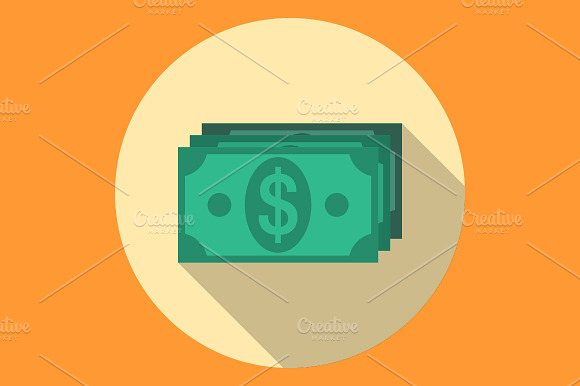 Dollars Banknotes Flat Icon