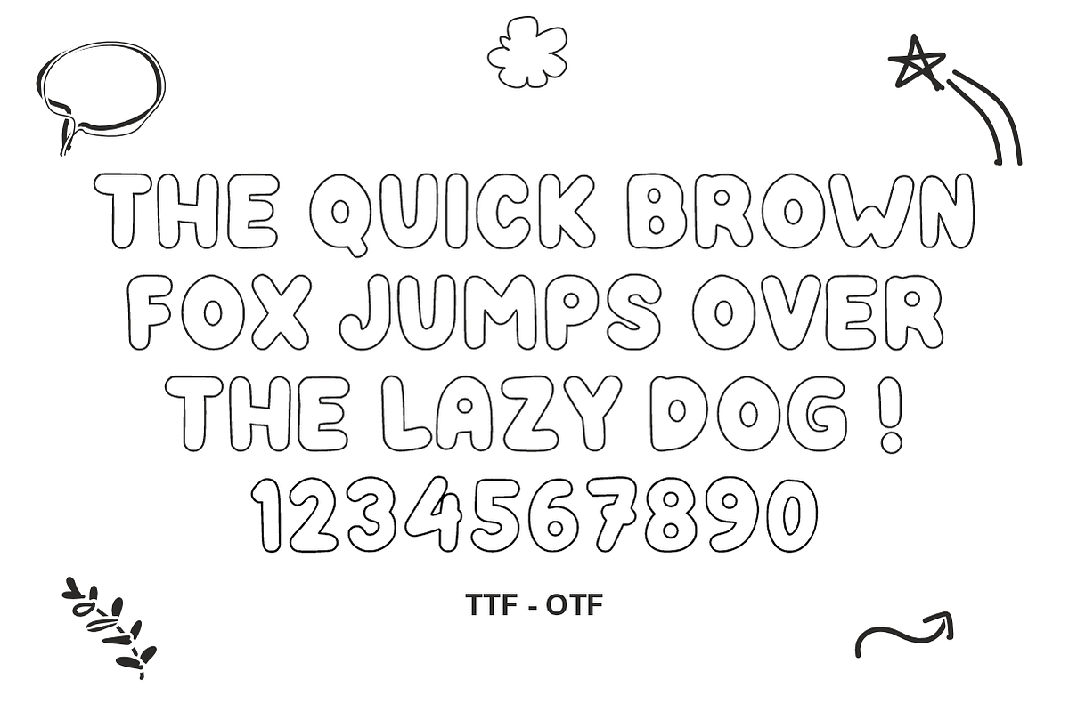 Playful Outline – Outline Font, a Handwritten Font by KiddoGlyphs Studio (Photo 6 of 7)