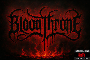BloodThrone Gothic Metal Font, a Script Font by Art StoreID