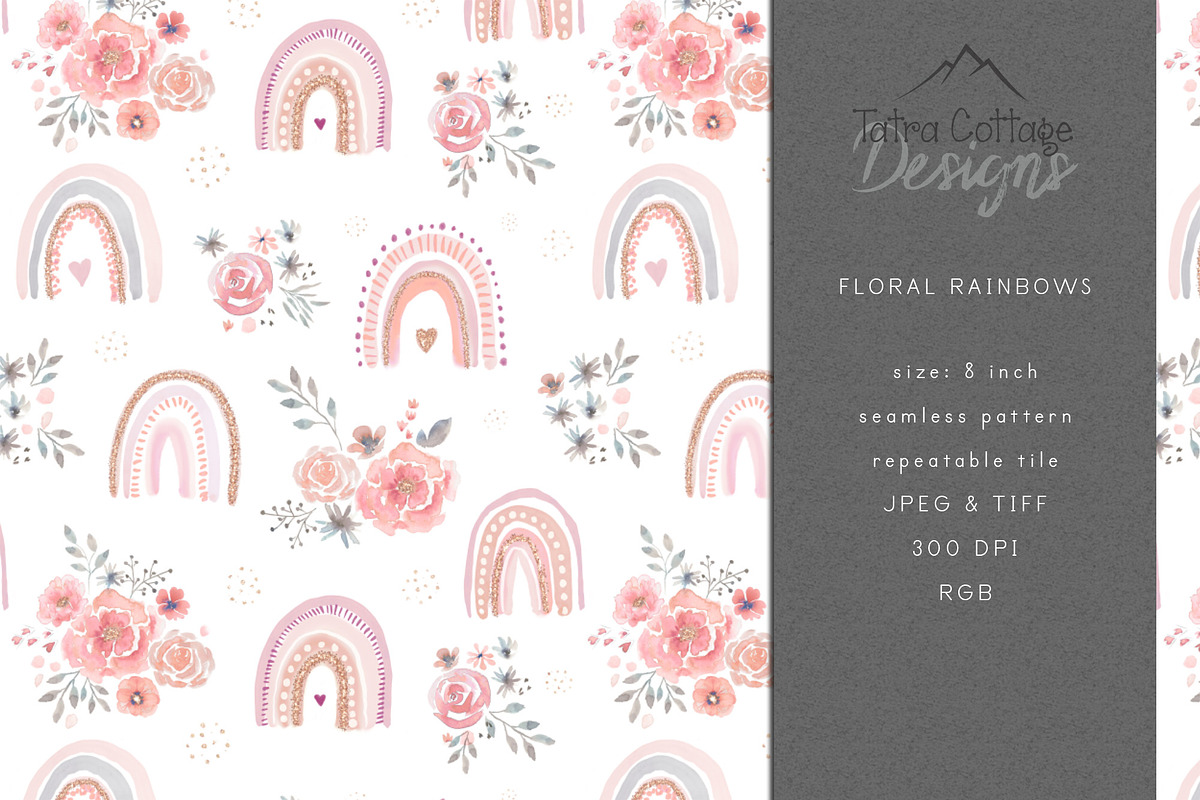 Watercolour Florals Seamless Pattern, a Pattern Graphic by Tatra Cottage Designs (Photo 5 of 7)