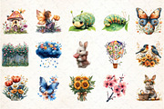 Watercolor Spring Clipart Bundle, an Illustration by DreamCafeArt (Thumbnail 2 of 5)