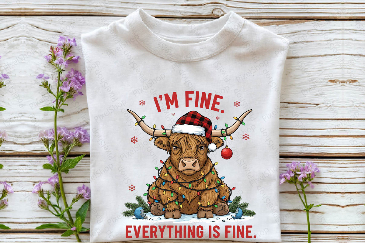 I'm Fine Everything is Fine Xmas Png, an Illustration by DreamPrint404 (Photo 2 of 7)