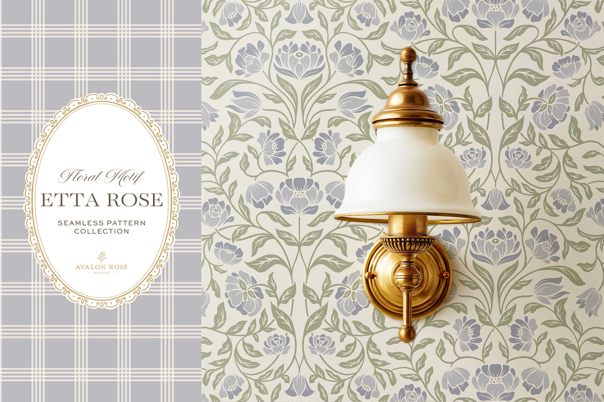 Vintage Blue Floral Print Patterns, a Pattern Graphic by Eclectic Anthology (Photo 10 of 14)