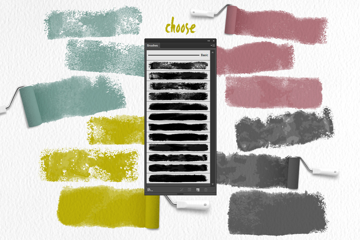 Roller Brushes for Illustrator, a Brush Add-On by Mazheika Store (Photo 2 of 8)