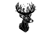 Deer Antler Silhouette Bundle, an Object Illustration by yasushie (Thumbnail 15 of 31)