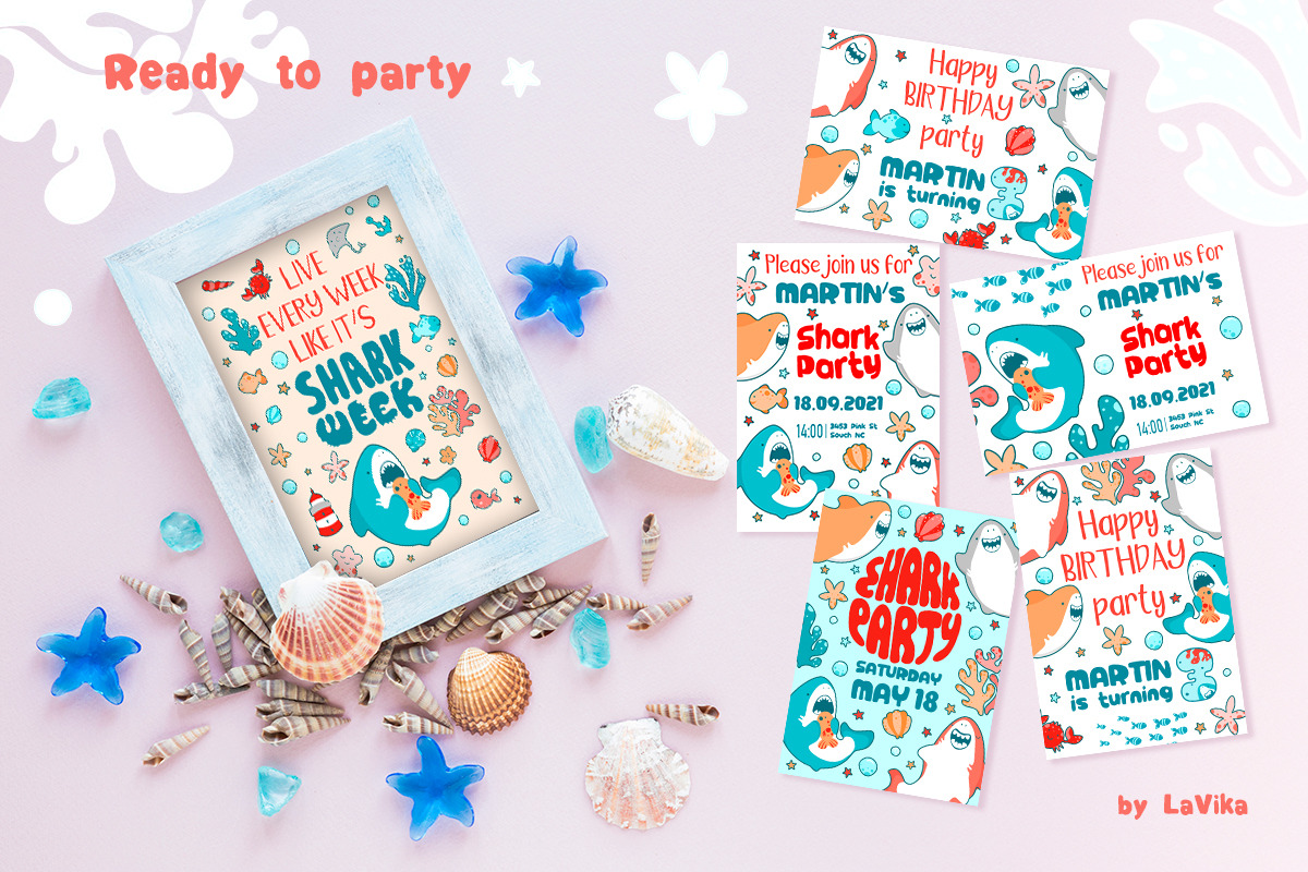 Baby Shark Party / Underwater World, an Illustration by LaVika (Photo 6 of 11)