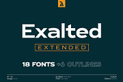 Exalted Extended, a Sans Serif Font by Zafara Studios (Thumbnail 1 of 12)