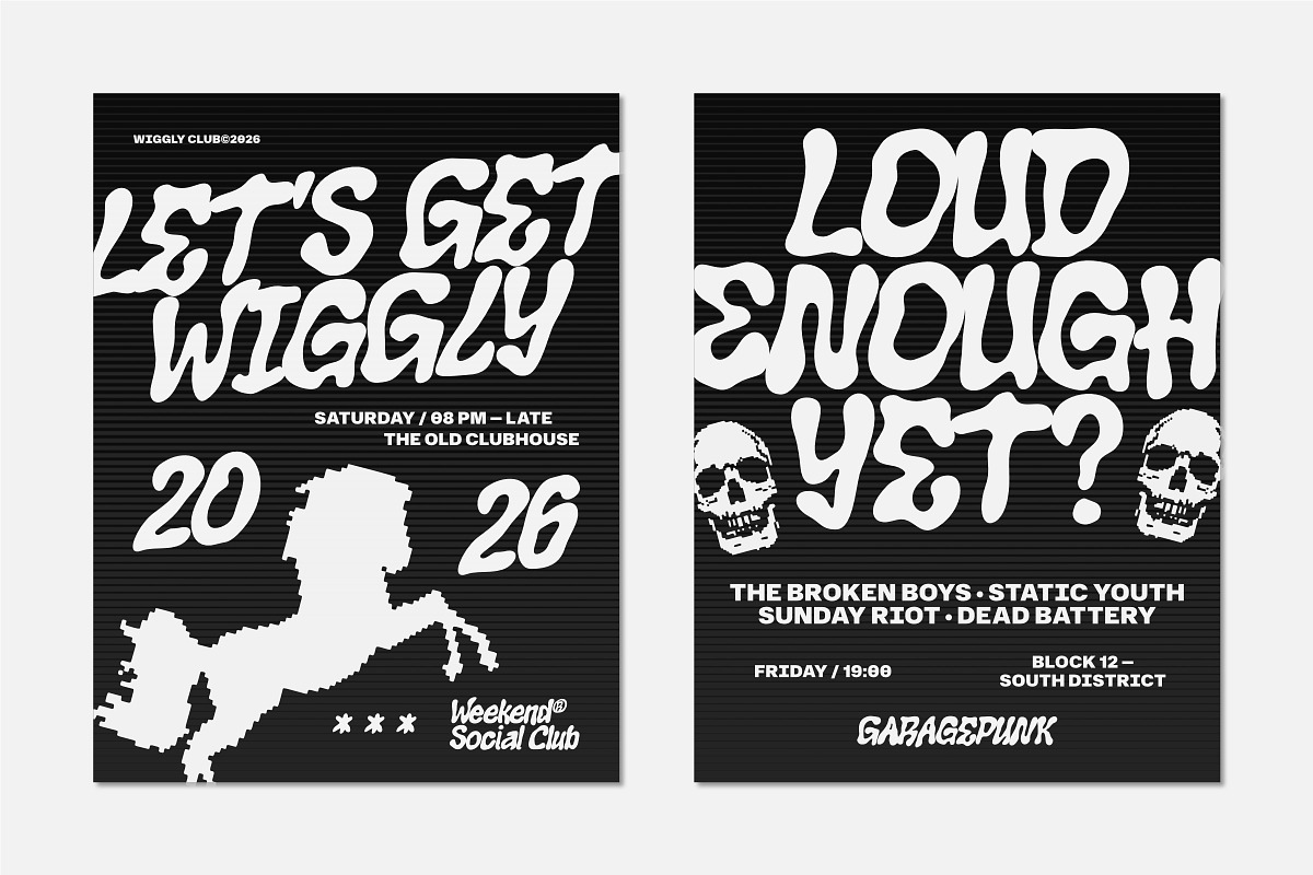 Wiggly Club Font, a Handwritten Font by Sekyra Lab (Photo 8 of 11)