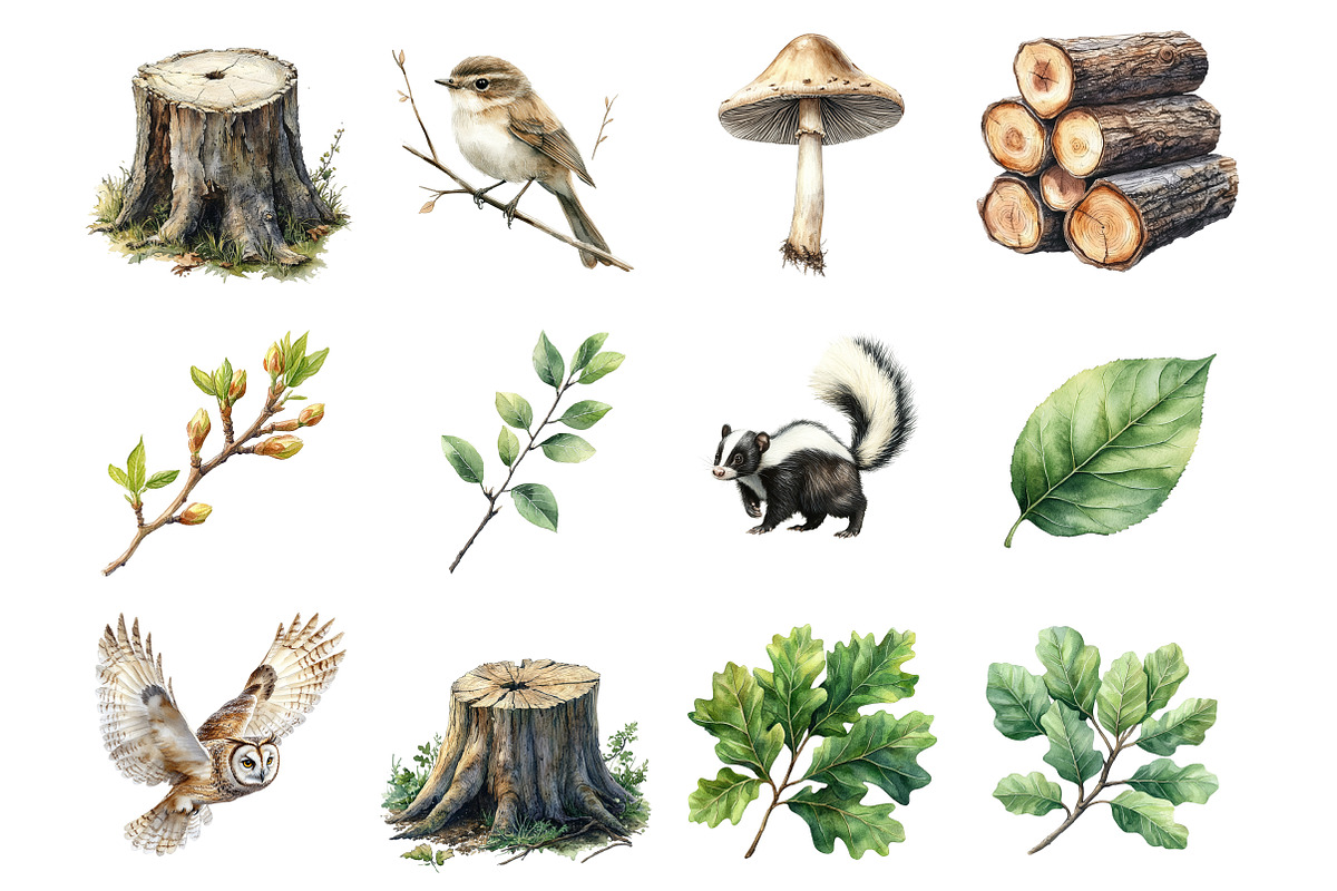 Spring Woodland Clipart, an Illustration by Design Market (Photo 2 of 5)